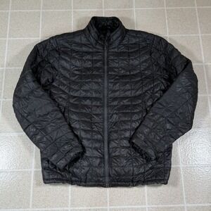 Mens L The North Face Black Thermoball Full Zip Jacket Coat Puffer Matte
